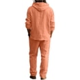 thumbnail image 7 of Babcutegg Mens Outfit Set Button Front Long Sleeve Hoodie and Pants Lightweight Casual Clothing 2-Piece Orange Size M, 7 of 7