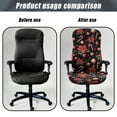 thumbnail image 4 of Renewold Poinsettia Flower Candy Cane Office Chair Cover Universal Stretch Desk Chair Cover with Elastic Bottom Removable Office Computer Chair Protector for Christmas Home Decor, S, 4 of 7