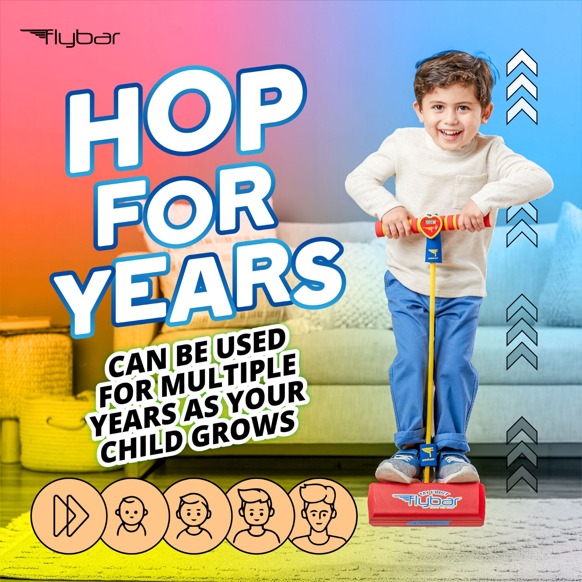 【THE MOZZ】Easy Pocket Field Jumper My First Flybar Foam Pogo Jumper for Kids Age Years 3 and Up