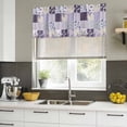 thumbnail image 4 of 2 Pack Valances for Window, Spring Floral Short Curtains for Kitchen Bedroom Living Room, Dark Purple Flowers Patchwork Grid Bohemia Rod Pocket Small Window Treatment Valance Drapes 54 x 18 Inch, 4 of 8
