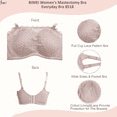 thumbnail image 5 of BIMEI Mastectomy Bra with Pockets for Breast Prosthesis Women's Full Coverage Wirefree Everyday Bra 8518,Beige, 34B, 5 of 7