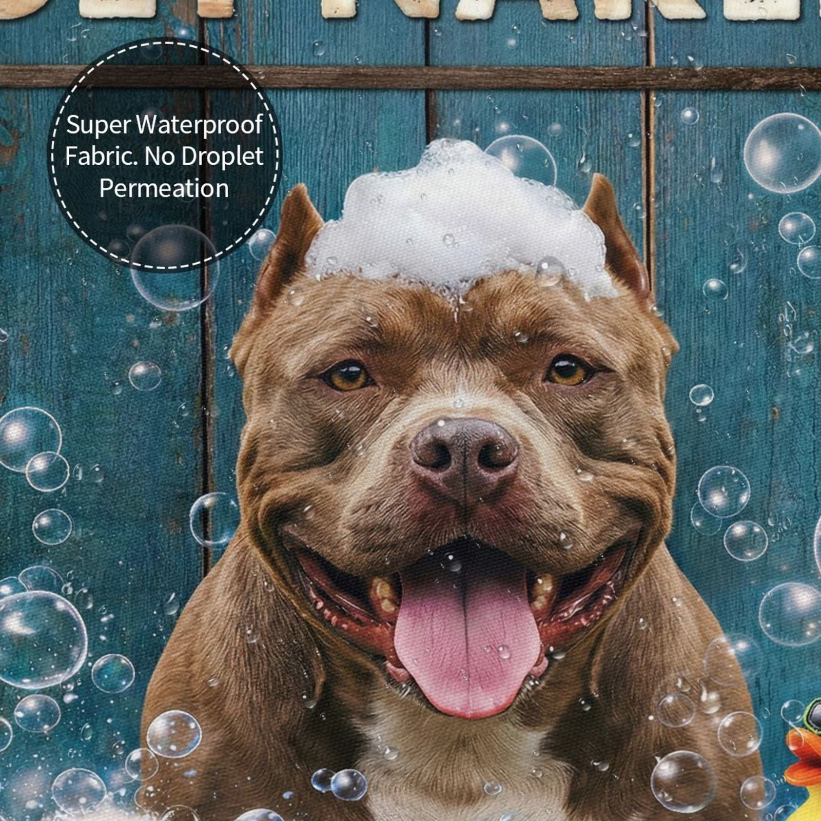 American Bully Bathroom Shower Curtain Get Naked Waterproof Fabric Playful Dog Bath Decor Quick Dry Polyester Pet Lover Gift - 72"x72"