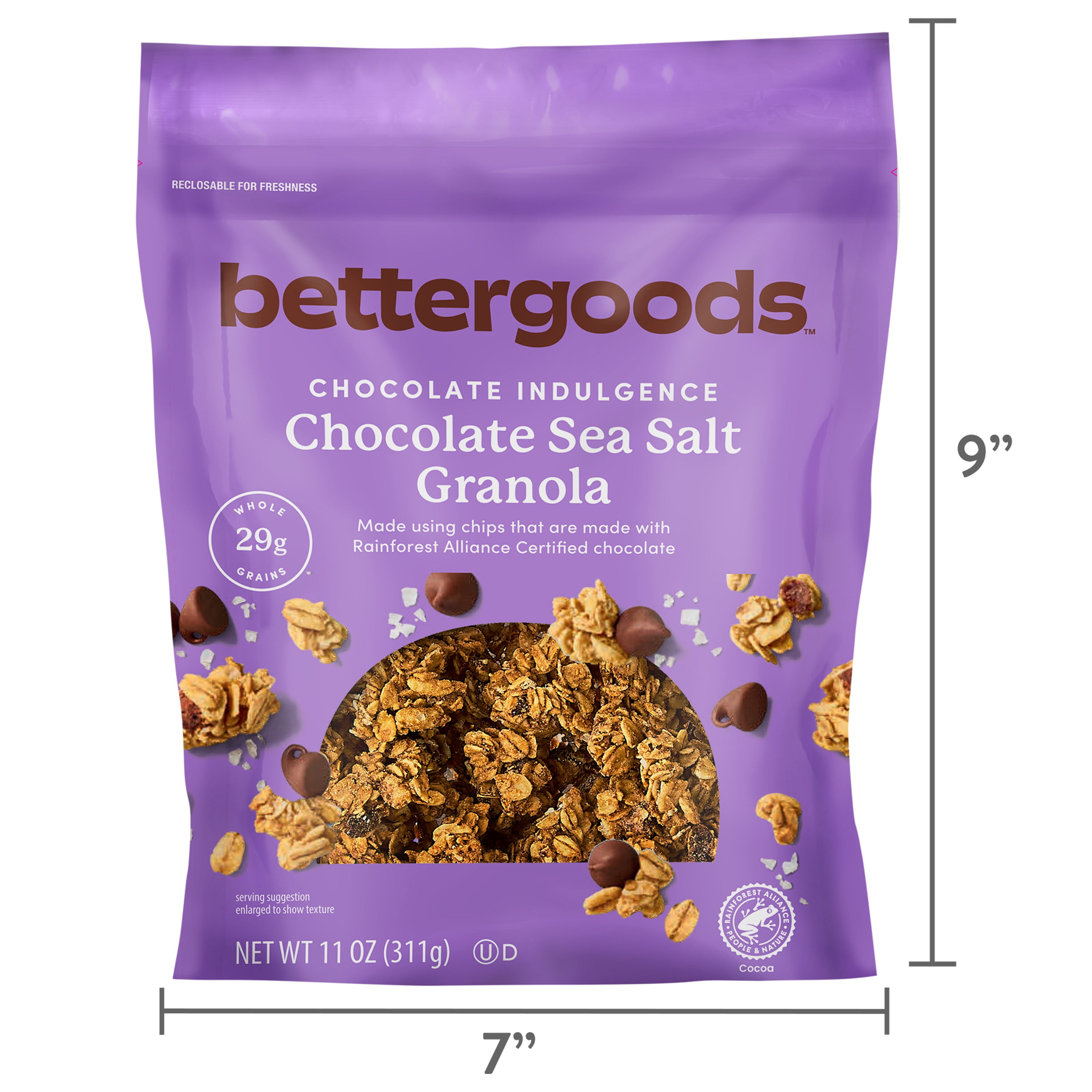 (3 pack) bettergoods Chocolate Indulgence Chocolate Sea Salt Granola, 11 oz