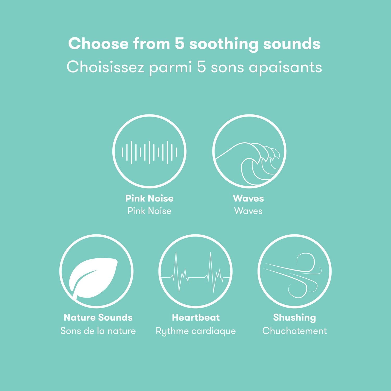 Frida Baby - 2 in 1 Portable Sound Machine and Night Light with Strap, White Noise Machine with Soothing Sounds for Stroller or Car Seat with Volume Control, Battery Powered