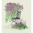 thumbnail image 3 of Garden Duvet Cover Set, Island for Relaxing in the Garden Among the Flowers Blooming Summer Day Art, Decorative 3 Piece Bedding Set with 2 Pillow Shams, Queen Size, Purple Green, by Ambesonne, 3 of 3
