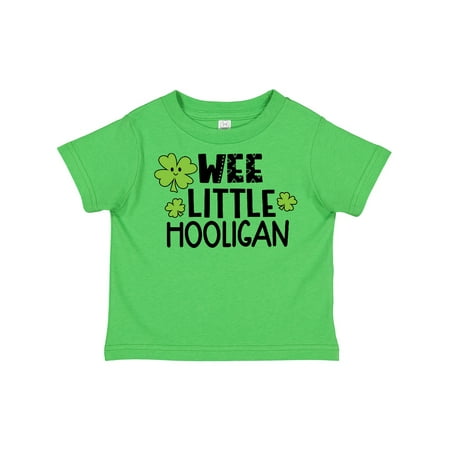 

Inktastic St. Patrick s Day Wee Little Hooligan with Clovers Gift Toddler Boy or Toddler Girl T-Shirt