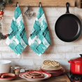 thumbnail image 6 of Turquoise Pink Kitchen Towels Set of 3, Modern Abstract Art Botanical Absorbent Dish Towels for Kitchen, Microfiber Hand Towel, Quick Drying Tea Towel for Cleaning Decorative Dishcloths, 6 of 7