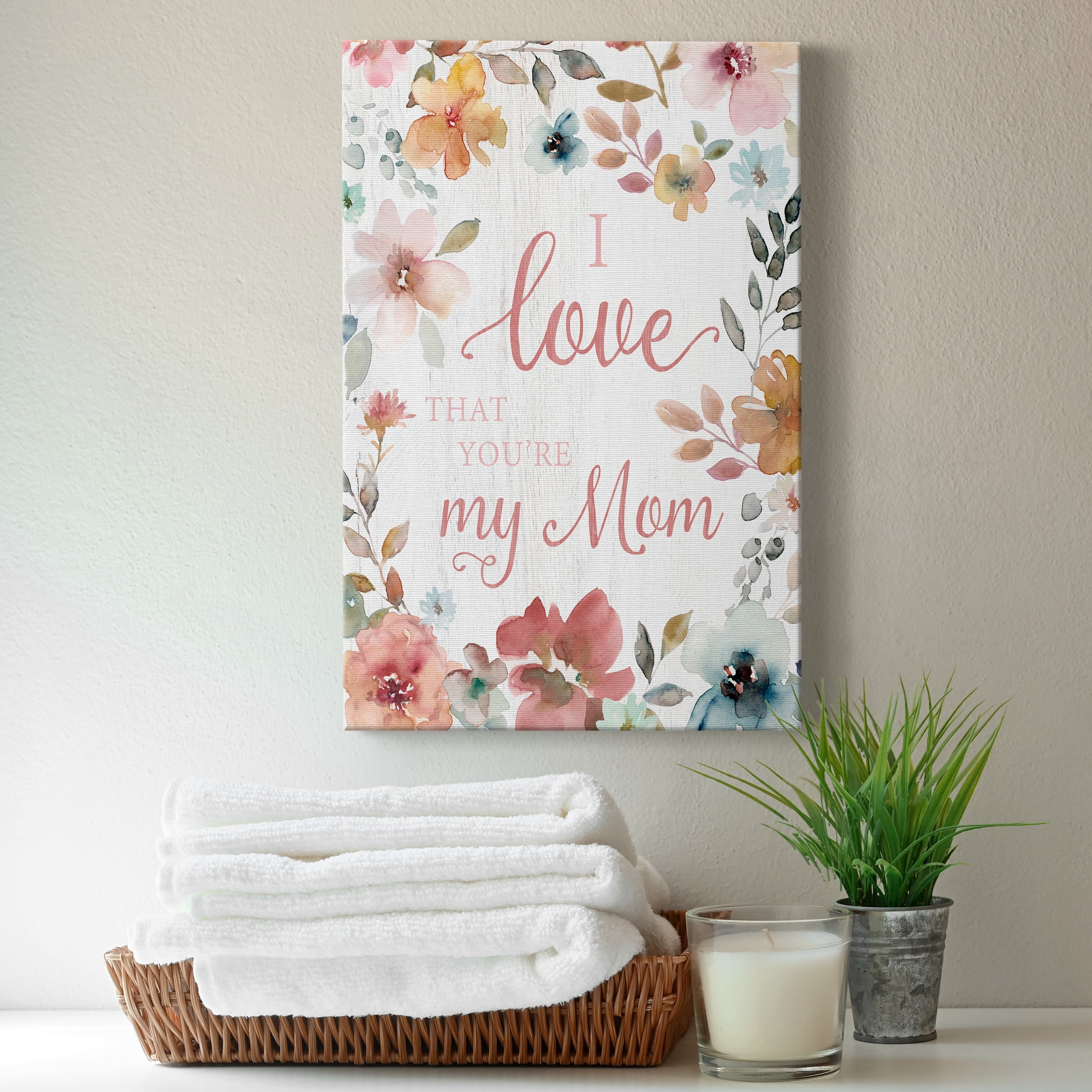 Love Mom Premium Gallery Wrapped Canvas - Ready to Hang - 32 x 48