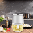 thumbnail image 4 of Picadora de ajo eléctrica USB de 250 ml, picadora de alimentos inalámbrica portátil, procesador de alimentos pequeño para picar ajo y jengibre, color blanco, 4 of 8