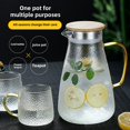 thumbnail image 3 of 1.8L Large Capacity Hammer Patterned Glass Water Jug Set with Steel Lid - Heat-Resistant, Explosion-Proof & Transparent Design for Cold/Hot Water, Stylish Kitchen Accessory & Ideal Gift for, 3 of 6