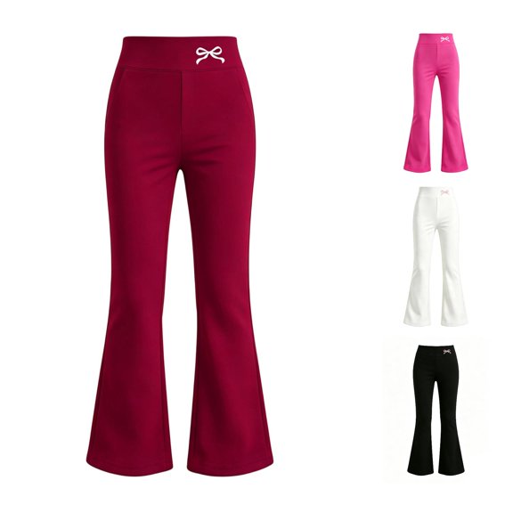 XIYON Pants for Girls High Waist Flare Pants for Everyday and Activities Comfortable Trousers Daily Wear 9-10 Years