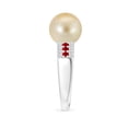 thumbnail image 3 of Angara Golden South Sea Cultured Pearl Ring with Rubies in 14K White Gold for Women | June Birthstone Jewelry for Her, 3 of 8