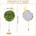 thumbnail image 2 of Uxcell 4 Pcs Boutonnières de Rose pour Hommes, Épingles de Boutonnière pour Cérémonie de Mariage, Anniversaire, Prom, Fête Formelle, Vert (4,7"x2"), 2 of 7