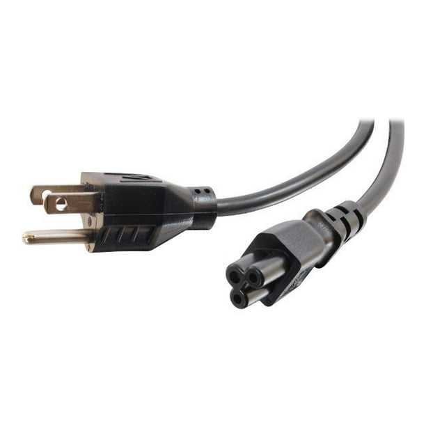 C2G 6ft 6 ft Câble d'Alimentation pour Ordinateur Portable - 18 AWG - NEMA 5-15P à IEC320C5 - Câble d'Alimentation - IEC 60320 C5 à NEMA 5-15 (M) - - Noir