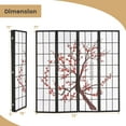 thumbnail image 3 of Costway 4-Panel Japanese Style Folding Room Divider with Elegant Plum Blossom Design Indoor, 3 of 10
