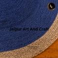 thumbnail image 3 of Jaipur Art And Craft Dark Blue with Beige Border Handmade Oval Braided Reversible Jute Area Rug Rug Size - (2x3 Sq Feet), (24x36 Inches), (60x90 CM), 3 of 9