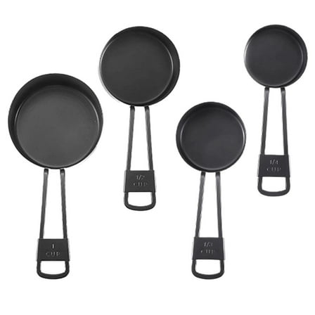 SEWCHICS Black Stainless Steel Measuring Cups Set, 7-Piece Kitchen Measuring Tools for Professional and Home Baking Cooking