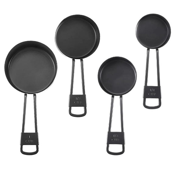 SEWCHICS Black Stainless Steel Measuring Cups Set, 7-Piece Kitchen Measuring Tools for Professional and Home Baking Cooking
