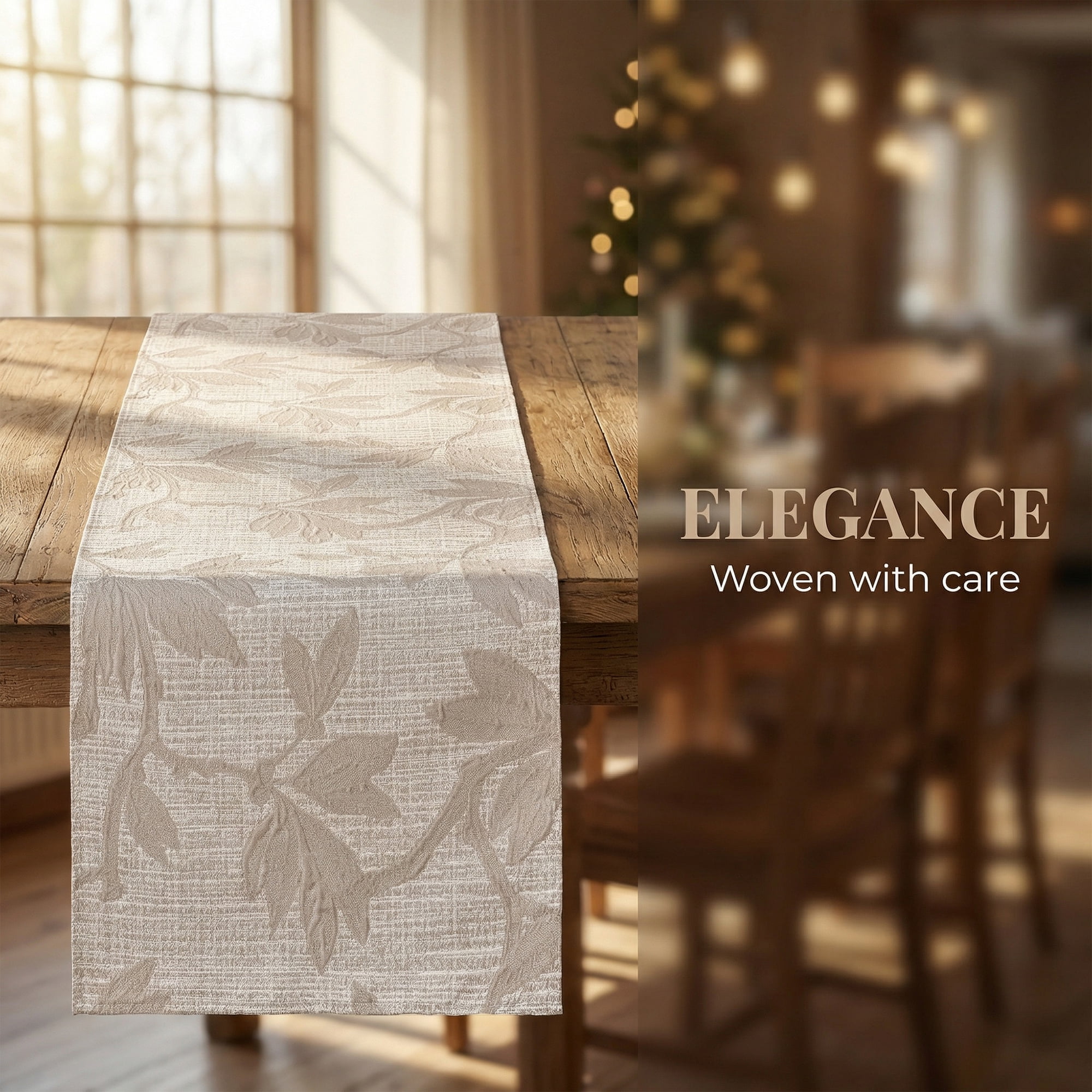 Unique Bargains Long Floral Polyester Table Runner for Kitchen Decor Gray 13.8"x70.9"