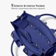 thumbnail image 5 of Bolsa de lona con diseño superior resistente para mujer, color azul marino, 5 of 8