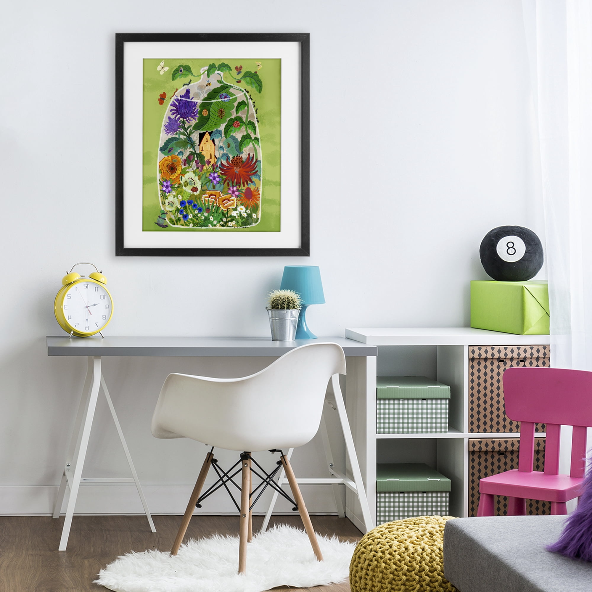 Stupell Industries Terrarium Bug Garden Black Framed Print Under Glass, design by Kay Widdowson