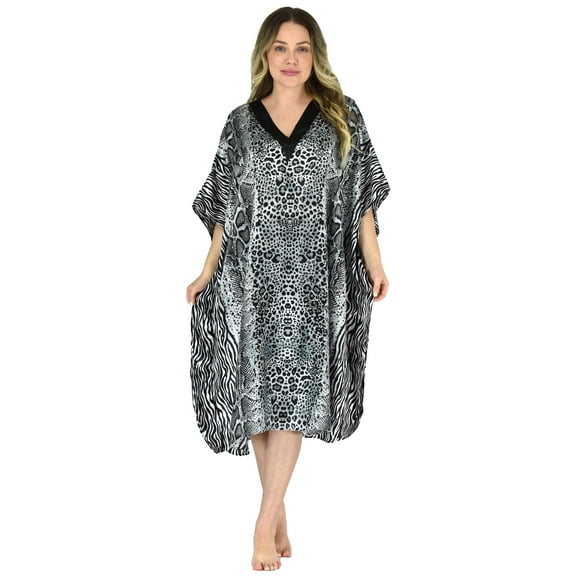 Up2date Fashion's Women's Satin Short Caftan / Kaftan, Snake Skin Print, Style CShort-3C2