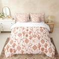 thumbnail image 2 of Erosebridal Boho Cow Skull Bedding Comforter Set, Rustic Farmhouse Aztec Full Bedding Set, Pink Orange, Reversible 7 Pieces, 2 of 6