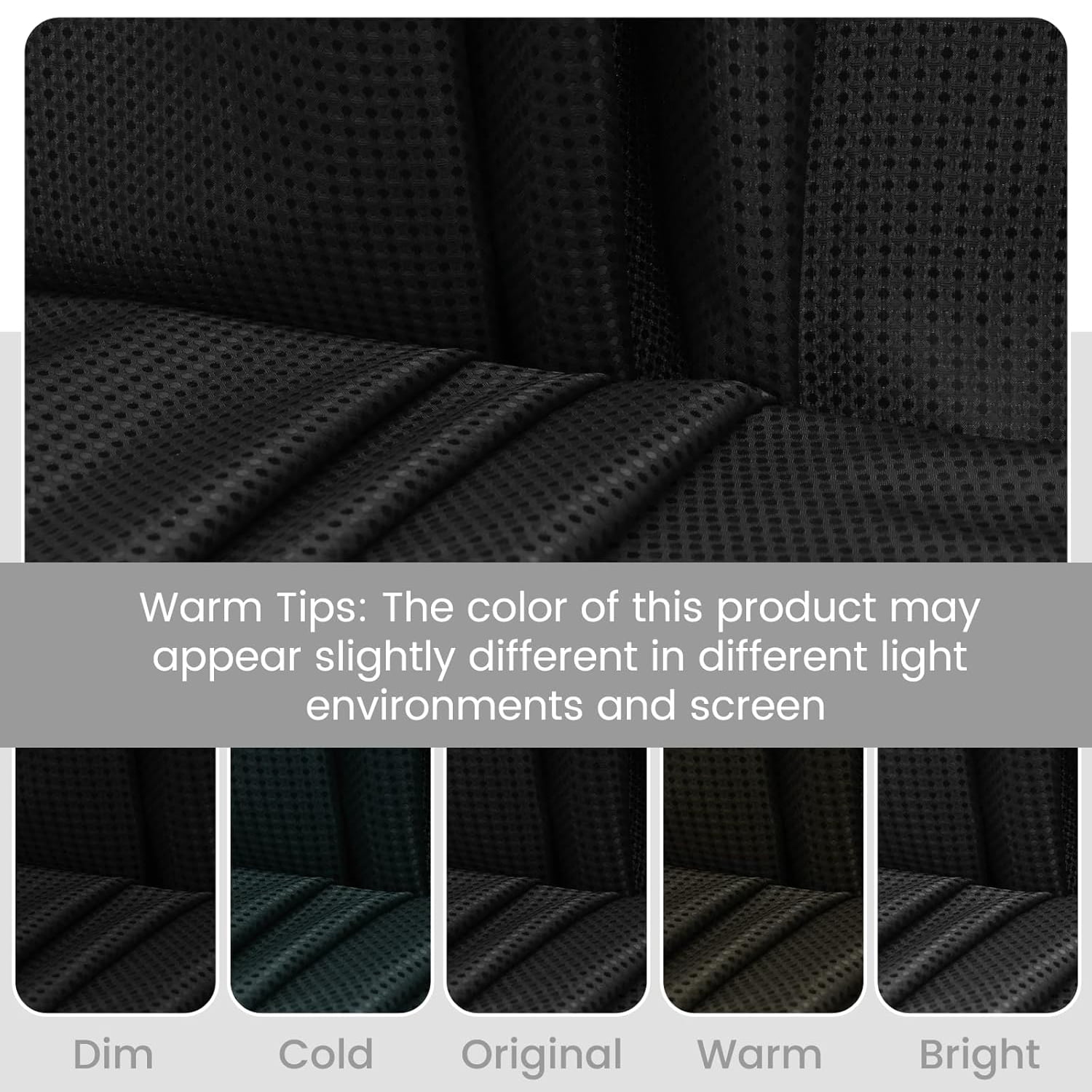 Waffle Weave Hookless Shower Curtain with Snap in Liner, DawnJoanHD Black Polyester Fabric Shower Curtains with See Through Top Window, 71" x 74"