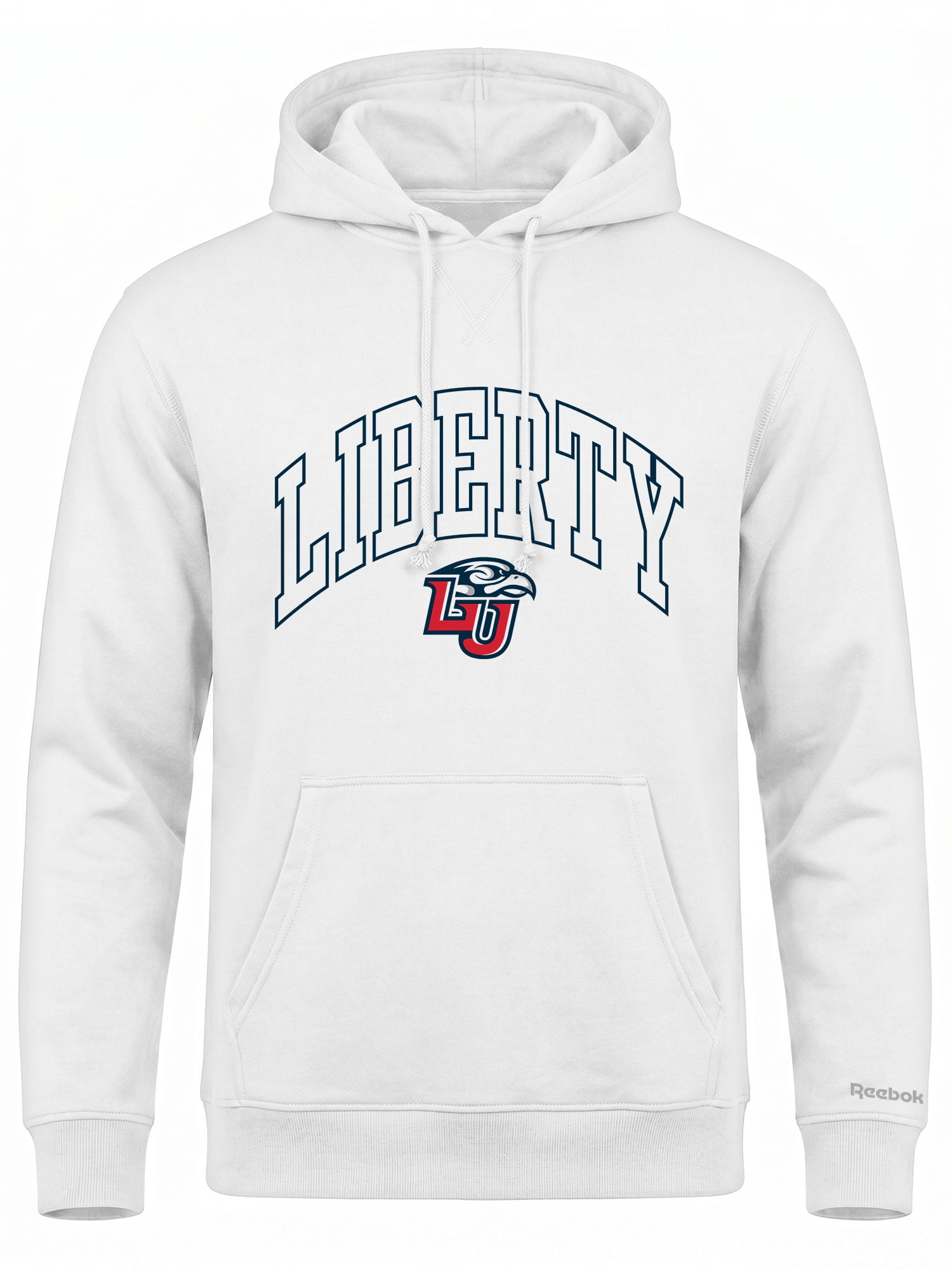 Liberty Flames Reebok Mens White Hooded Sweatshirt