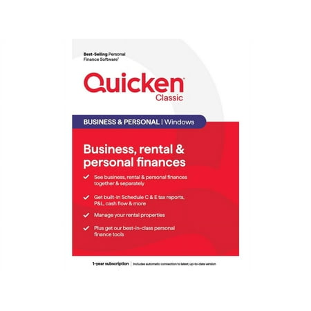 Quicken Classic Business & Personal - 1 Year Subscription (Windows) [Key Card]