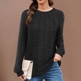 thumbnail image 2 of Towmus Women Long Sleeve T Shirts Crewneck Sweatshirts Fall Casual Tunic Tops Loose Fit Elastic Blouse for Women, 2 of 4