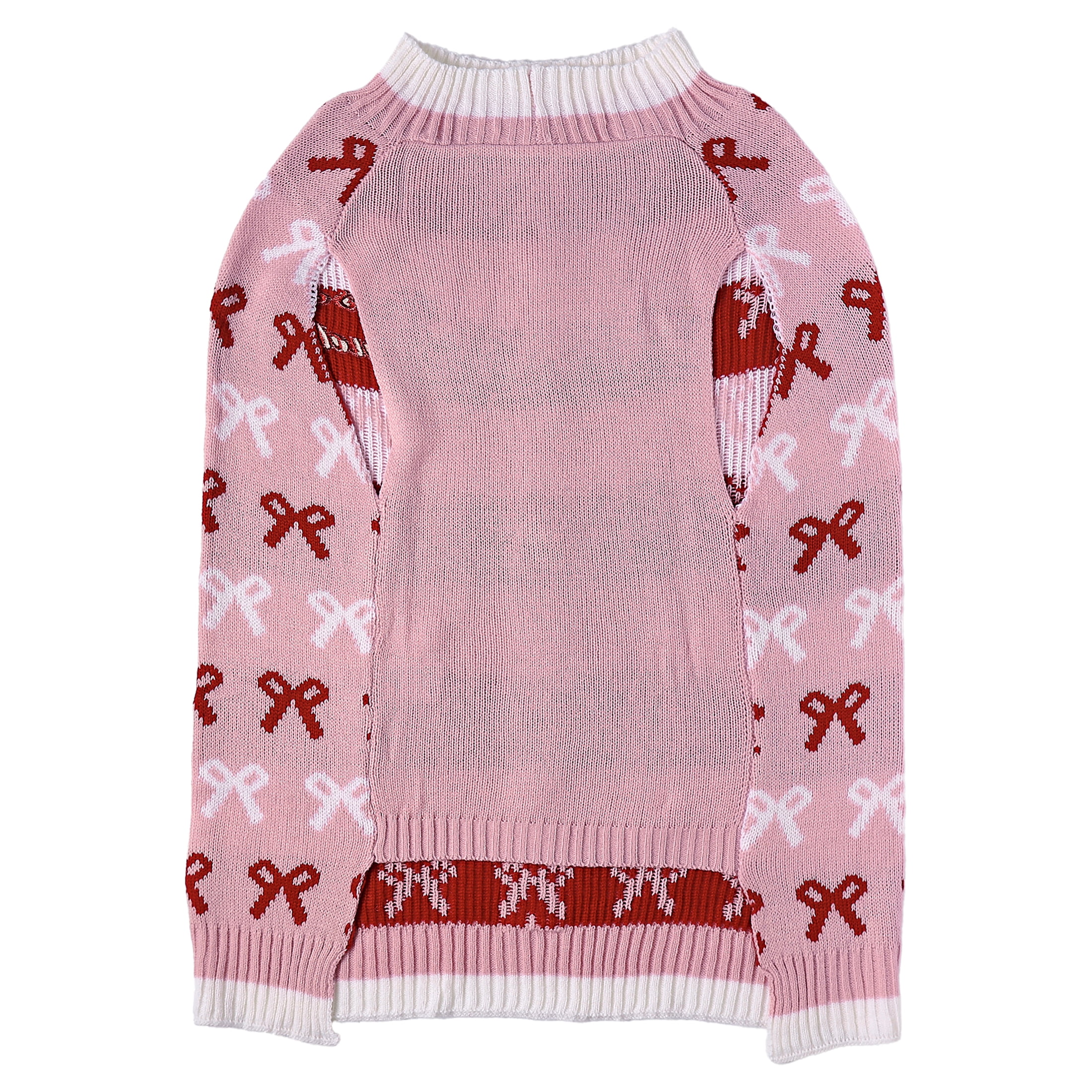 Vibrant Life Holiday Pet Sweater for Dogs, Boss Lady Bows, Pink, Extra Large
