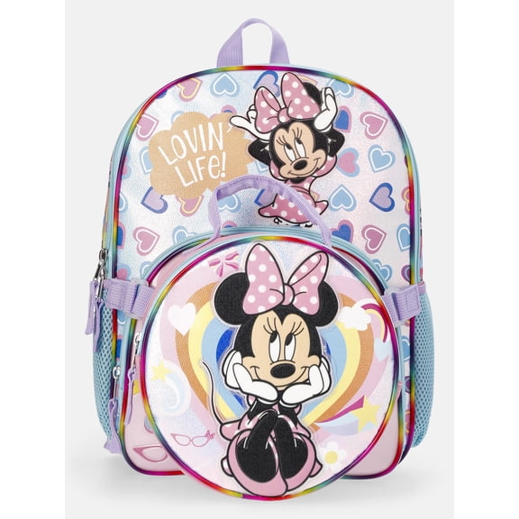 Disney Minnie Mouse 14" Toddler Backpack and Lunch Box Set, Pink