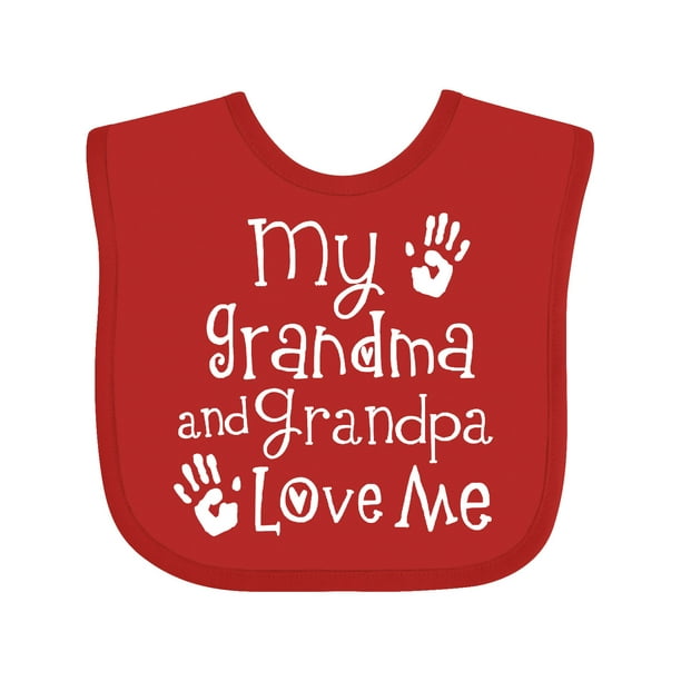 Grandma Grandpa Love Me Girls Baby Bib - Walmart.com - Walmart.com