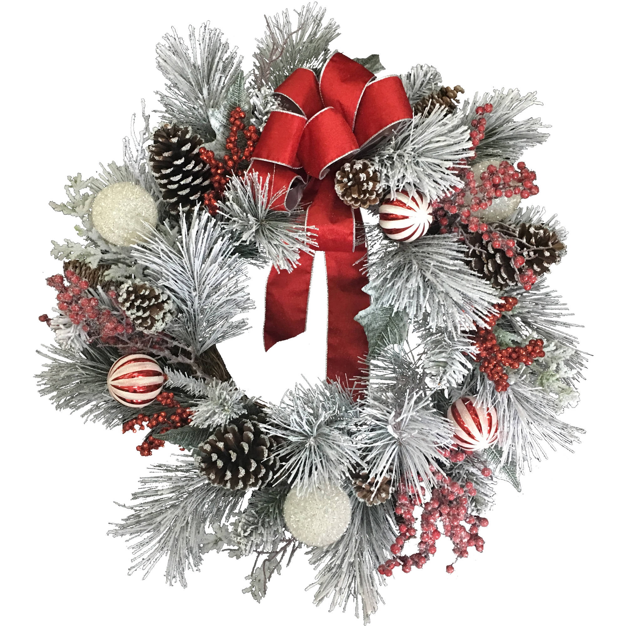 Flocked Christmas Wreath 