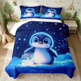 thumbnail image 2 of Erosebridal Penguin Bed Spread Queen for Boys Girls, Winter Snow Queen Coverlet Set, 3-Piece 1 Quilt and 2 Pillowcases, 2 of 7
