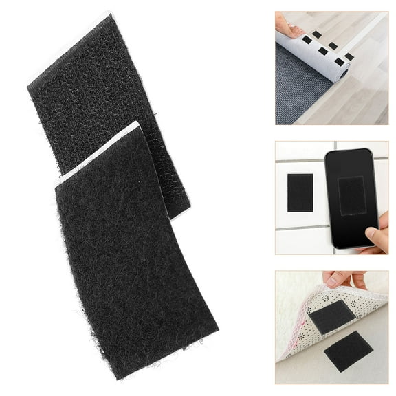 SEWCHICS Removable Adhesive Strips Black Nylon For Bed Sheet Home Decor 50Pairs