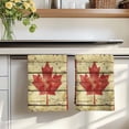 thumbnail image 7 of Canada Kitchen Towels Set of 4, Red Maple Leaf Flag Farmhouse Shabby Wooden Grain Absorbent Dish Towels for Kitchen, Microfiber Hand Towel, Quick Drying Tea Towel for Cleaning Decorative Dishcloths, 7 of 7