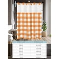 thumbnail image 6 of No Hook Cloth Fabric Shower Curtain with Snap in Liner, Orange Plaid Waterproof Shower Curtains Set with See Through Top Window, Gradient Geometric Buffalo White Checkered Bath Curtains 72"x78", 6 of 6
