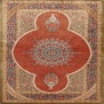 thumbnail image 1 of Ahgly Company Indoor Square Traditional Sand Brown Medallion Area Rugs, 5' Square, 1 of 6