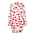 thumbnail image 6 of Women's Round Neck Valentine's Day Printed Long Sleeve Wrap Hip Dress Sweater Dresses, Fall and Winter Casual Wear for Romantic Occasions, Soft Fabric,White,S, 6 of 6
