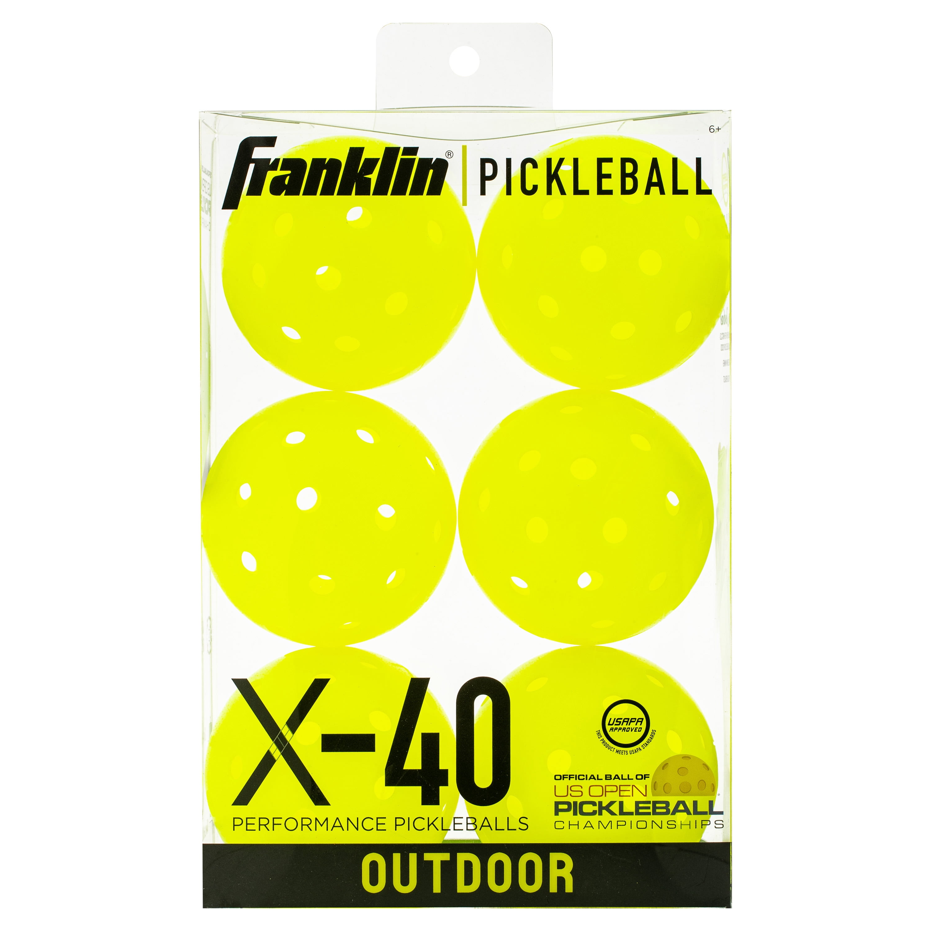 (2 pack) Franklin Sports X-40 Outdoor Pickleballs - Optic - USA Pickleball Approved