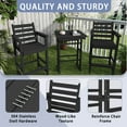 thumbnail image 5 of AreShark Outdoor Bar Set,2 Tall Adirondack Chairs and Table, All Weather HDPE Bar Height Outdoor Table and Chairs Set for Bistro Patio Balcony, Black, 5 of 10
