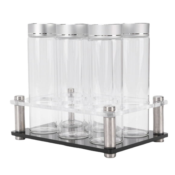 Coffee Beans Storage Tubes, 6PCS Borosilicate Glass Single Dose Coffee Bean Container with Holder 6 Tubes, for Displaying Coffee Beans Dried Fruits Tea Leaves or Seasonings
