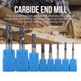 thumbnail image 1 of Carbide End Mill, High Wear Resistance 4 Flutes End Mill Set, High-Speed Cutting For Drill Machining Tool For Carpentry, 1 of 8
