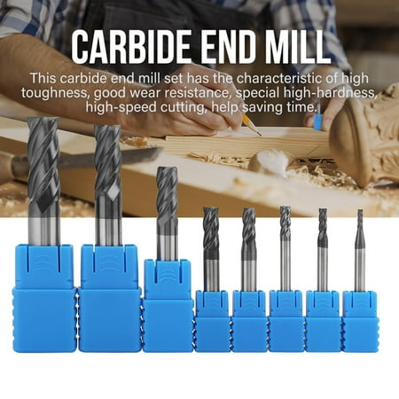 

High Toughness 4 Flutes End Mill Set Tungsten Steel Carbide End Mill Construction Project For Carpentry For Drill Machining Tool