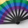 thumbnail image 7 of Vjnyvs Rainbow Folding Fans Colorful Hand Fans Party Decoration LGBT Summer Rave Fan Easy Open Portable Cooling Hand Fan for Halloween Parade, 7 of 7