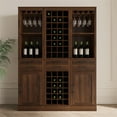 thumbnail image 4 of Modular Wine Bar Cabinet,Farmhouse Wine Bar Cabinet Buffet Cabinet & Sideboard Cupboard for Living,Dining Room,Walnut Brown, 4 of 7