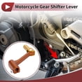 thumbnail image 2 of Folding Motorcycle Gear Shifter Lever for Bosuer Cheetah Aluminum Alloy Pedal Shift Lever Arm Orange Lever Gold Tone Head with Silver Tone Ring, 2 of 6