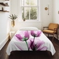 thumbnail image 4 of Purple Flowers Tapestry for Bedroom Wall Hanging Tapestry, Minimalism Botanical Tulip Floral Plants Ceiling Backdrop Tapestries Poster Blanket Wall Decor for Teens Room Living Room Dorm 55" x 73", 4 of 8